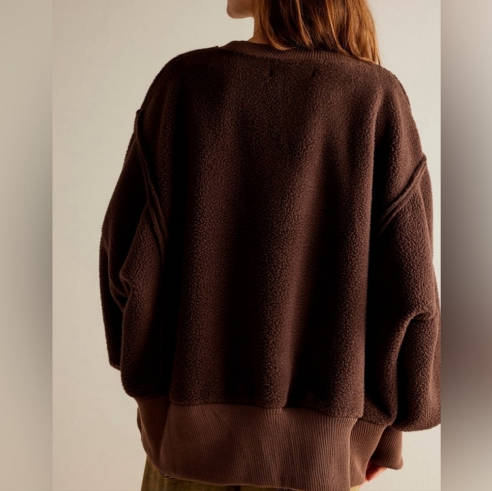 Free People We The Free Cozy Camden Sweatshirt Walnut - Picture 5 of 12